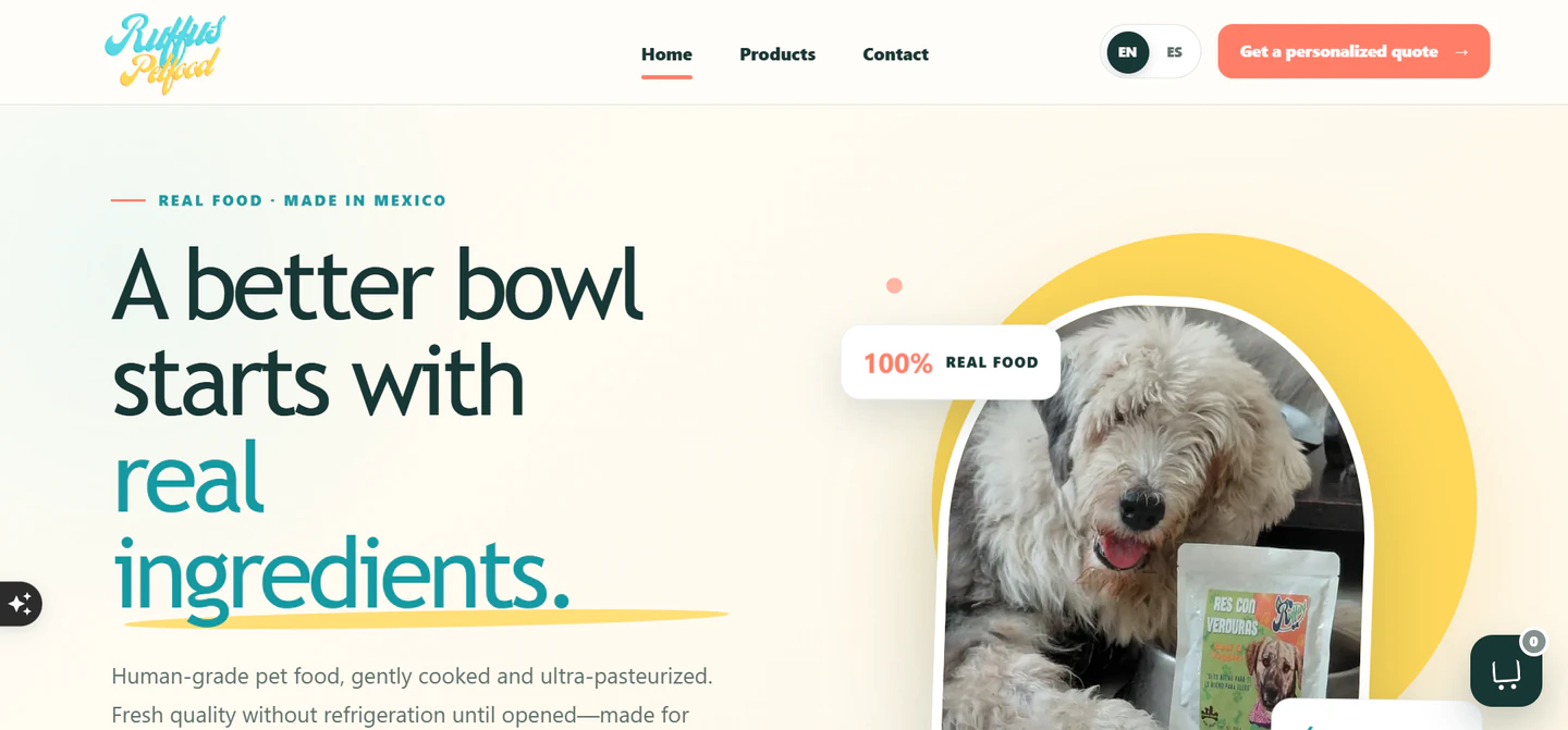 Ruffus Petfood interface preview